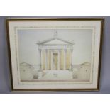 A Large Gilt Framed Print, The Temple at Ostia, 63 by 48cms