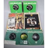 A Collection of Beatles Memorabilia to comprise 45RPM Records, Reprinted Photograph etc