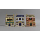 Three Crown Derby Houses, all with Ceramic Buttons, Limited Edition The Crown Inn, The Ram Public