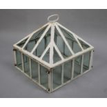 A Victorian Cast Iron and Glass Garden Cloche, 45cm Square