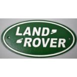 A Reproduction Cast Metal Oval Sign for Land Rover, 35cms