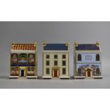 Three Royal Crown Derby Houses, all with Ceramic Buttons, Derby House, Georgian Town House and The