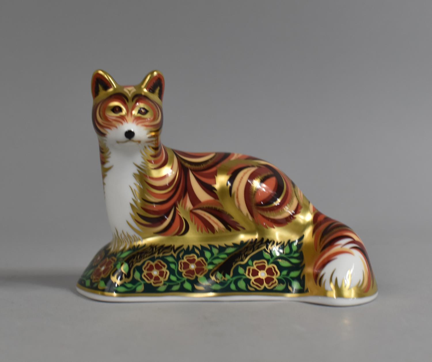 A Royal Crown Derby Paperweight, Devonian Fox Cub, Signature Edition of 1500, Gold Button