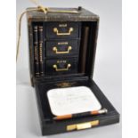 A Late Victorian Desk top/Travelling Box having Fall Front with Bramah Lock and Key, Fitted Interior