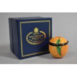 A Boxed Halcyon Days Enamel Trinket Box, Modelled in the Form of an Orange
