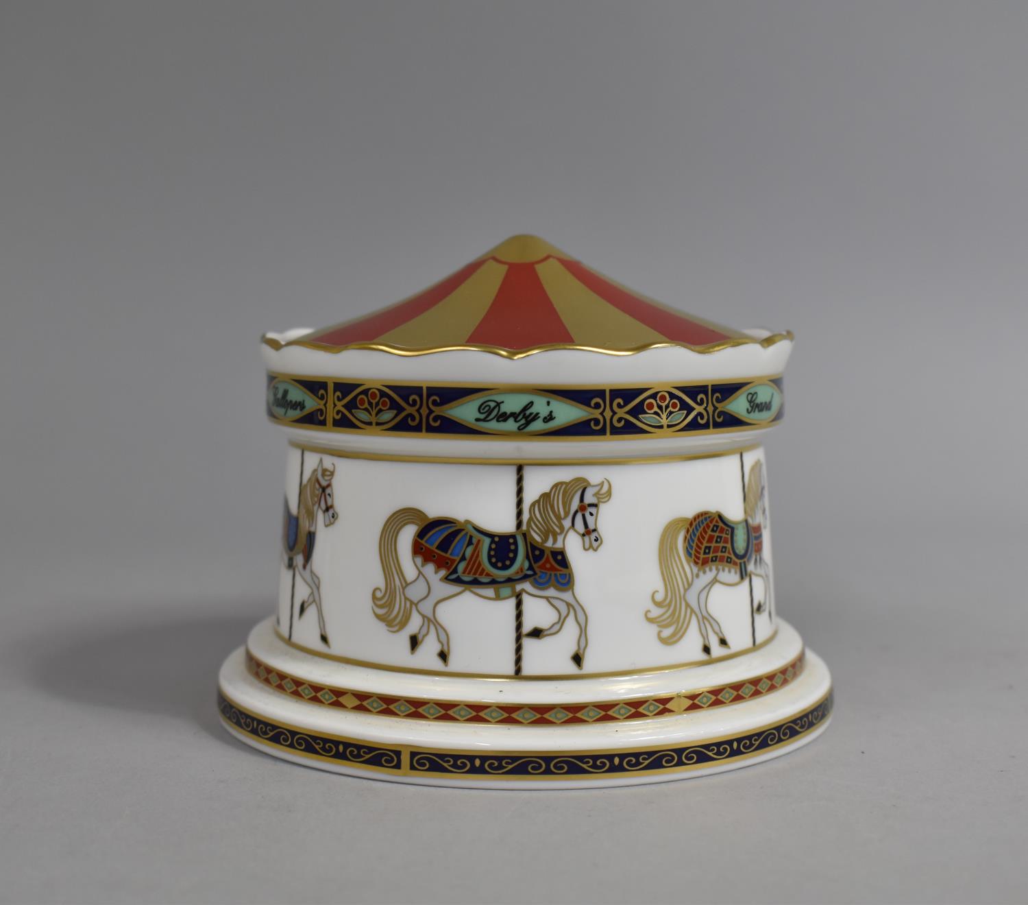 A Royal Crown Derby Treasures of Childhood Money Box, Carousel - Image 2 of 3
