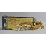 A Boxed Johillco Series Miniature Coronation Coach Drawn by The Famous Windsor Greys, Gilt