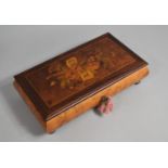 A Mid 20th Century Inlaid Italian Musical Jewellery Box with Swiss Movement Playing Rigoletto and