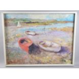 A Framed Impressionist Gouache on Board, Rowing Boats on Estuary, Signed Howard, 61x46cms