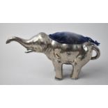 A Large Early 20th Century Novelty Pin Cushion in the Form of a Silver Plated Elephant, 19cms Long