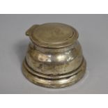 A Silver Inkwell in the Capstan Style, Missing Glass Liner, 8.5cms Diameter