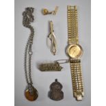 A Silver ARP Badge, Royal Regiment Canada Bag, Necklace and Oriental Hardstone Pendant etc