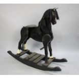 A Mid 20th Century Wooden Rocking Horse, 118cm Long