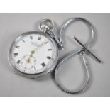 A Vintage Nickel Cased Open Faced Pocket Watch, The Everite by WH Samuel