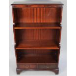 A Modern Mahogany Two Shelf Bevan Funnell Waterfall Bookcase with Two Drawers to base, 75cms Wide