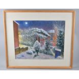 A Framed Oil on Canvas, Winter Street View Signed by Stan Young, 2010, 54x42cms