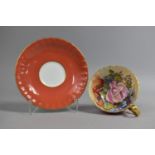 An Aynsley JA Bailey Cabinet Cup and Saucer, Hand Painted Floral Bowl and Orange with Gilt Trim