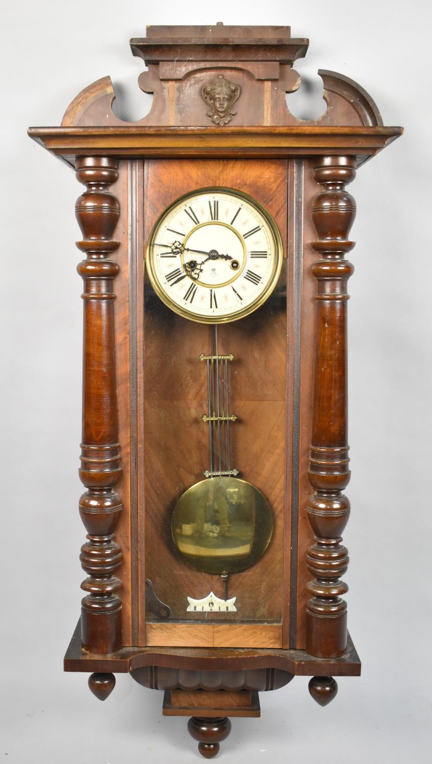 A Late 19th/Early 20th Century Vienna Style Wall Clock, In Need of Some Restoration, Gustav Becker