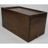 A Vintage Oak Tambour Topped Filing Box, 61cms Wide