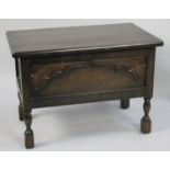 A Mid 20th Century Lift Top Sewing Box in Oak, 52cms Wide