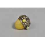 An Interesting Oriental Cats Eye Quartz Pendant in the Form of an Acorn