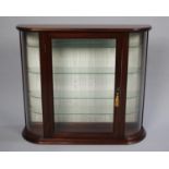 A Modern Mahogany Cased Demilune Wall Hanging or Table Top Display Cabinet with Four Inner Glass