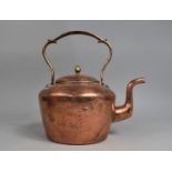A Vintage Large Copper Kettle with Acorn Finial, 30cms High