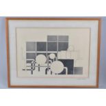 A Framed Pencil Abstract, Signed Muriel Wood to Border, 45x31cm