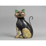 A Late 20th Century Tinplate Study of a Seated Cat, 31cms High
