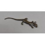 A Small Bronze Study of a Salamander Lizard, 9.5cms Long