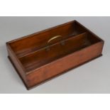 A 19th Century Mahogany Two Division Cutlery Tray with Brass Carrying Handle, 36cms by 22cms