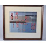 A Framed Abstract Gouache by Robert Hazelden, 30x24cm