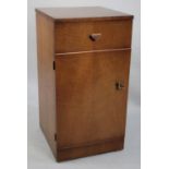 A Mid 20th Century Oak Bedside Cabinet with Top Drawer, 37cms Wide and 71cms High