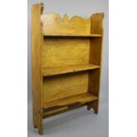 A Mid 20th Century Scumble Glazed Three Shelf Open Bookcase with Galleried Top, 72cm wide