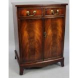 A Modern Bevan Funnell Mahogany Bow Fronted Media Cabinet with Hinged Lid, 60cm wide