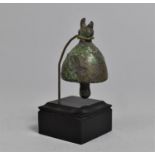 An Ancient Bronze Bell Set on Museum Style Display Stand, Bell 45cms High