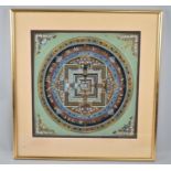 A Framed Oriental Watercolour, Thangka, 35cm Square