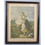 A Hogarth Framed Pears Print, 1915 "Country Girl - Going a Reaping", 20x27cm