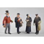 A Collection of Five Carved Wooden Figures, Postmen Through the Ages, Condition Issues, 22cm