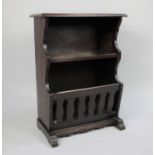 A Mid 20th Century Oak Combination Magazine Rack and Bookcase, 24cms Wide