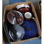 A Collection of Various Cooking Pans to comprise Le Creuset Etc