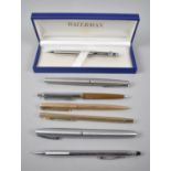 A Boxed Waterman Ballpoint Pen together with Various Vintage Ink Pens and Ballpoints