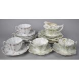 A Part Foley China Wileman Tea Set Decorated with Classical Scene, Swag, Foliage and Figural