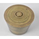 A Set of Victorian Brass Circular Graduated Cup Weights in Troy Ounces, 7.5cms Diameter