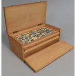 A Cased Set of Ten Trays of Miniature Enamelled City Shield Fobs, Not All Trays Full, 21cms Wide