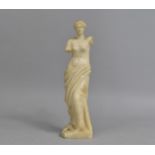 A Carved Alabaster Grand Tour Figure, Venus De Milo, 22cms High