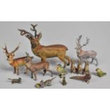 A Collection of Cold Painted Bronze and Metal Miniatures, Bronze Examples to Consist of Stag,