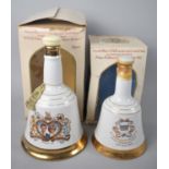 Two Commemorative Bells Whisky Decanters, Full, Larger Stopper AF