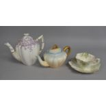 A Three Pieces of Wileman Foley China to Comprise Two Teapots and Cup and Saucer