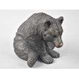 A Cast Resin Study of Seated Bear by Suzie Marsh, 12cms High